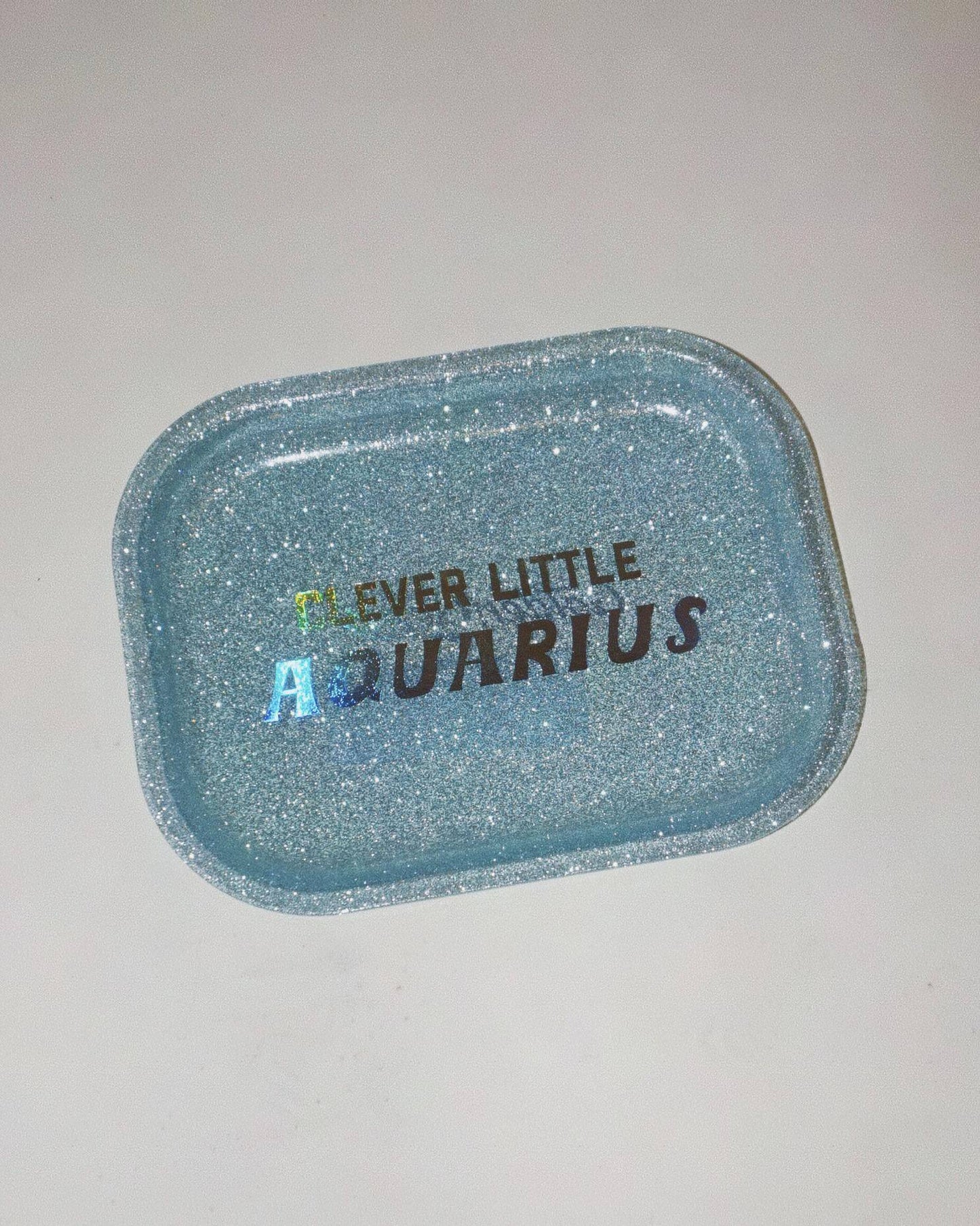 Handmade Glitter Aquarius Zodiac Tray