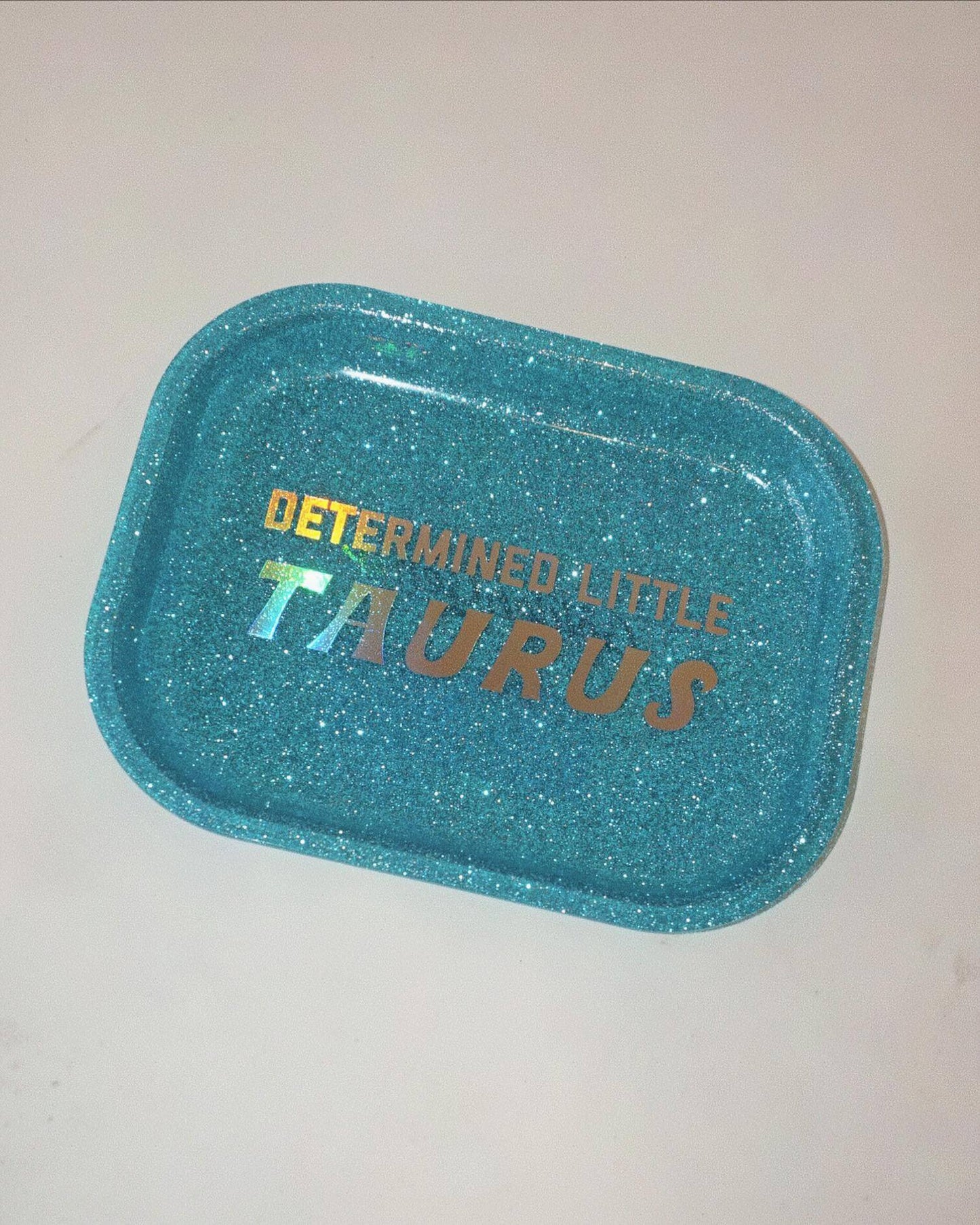 Handmade Glitter Taurus Zodiac Tray