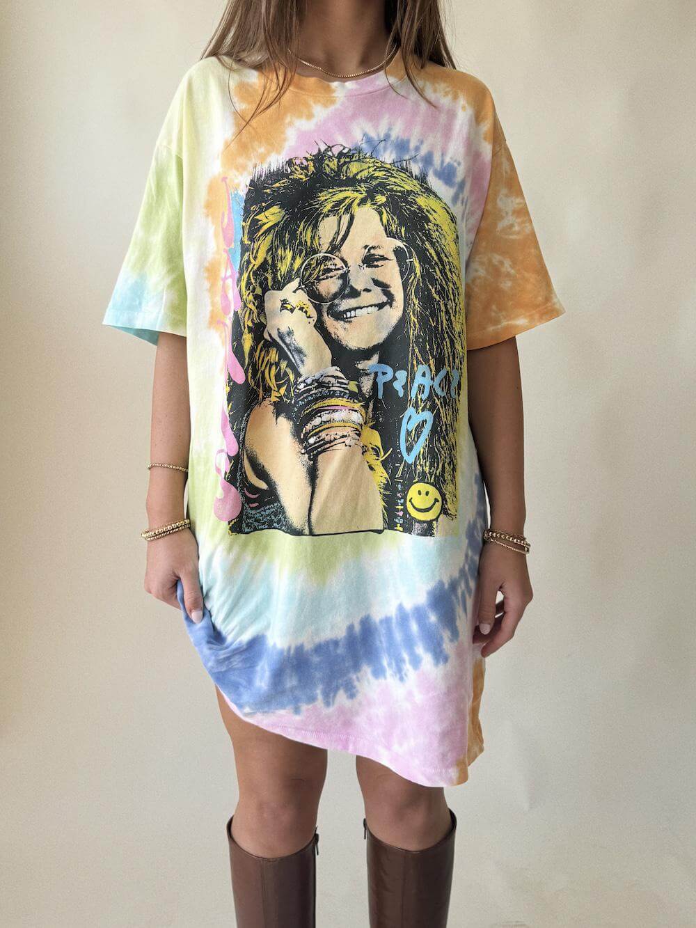 Janis Joplin Peace T-Shirt Dress