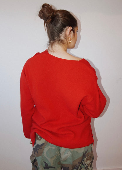 Red Button Cardigan