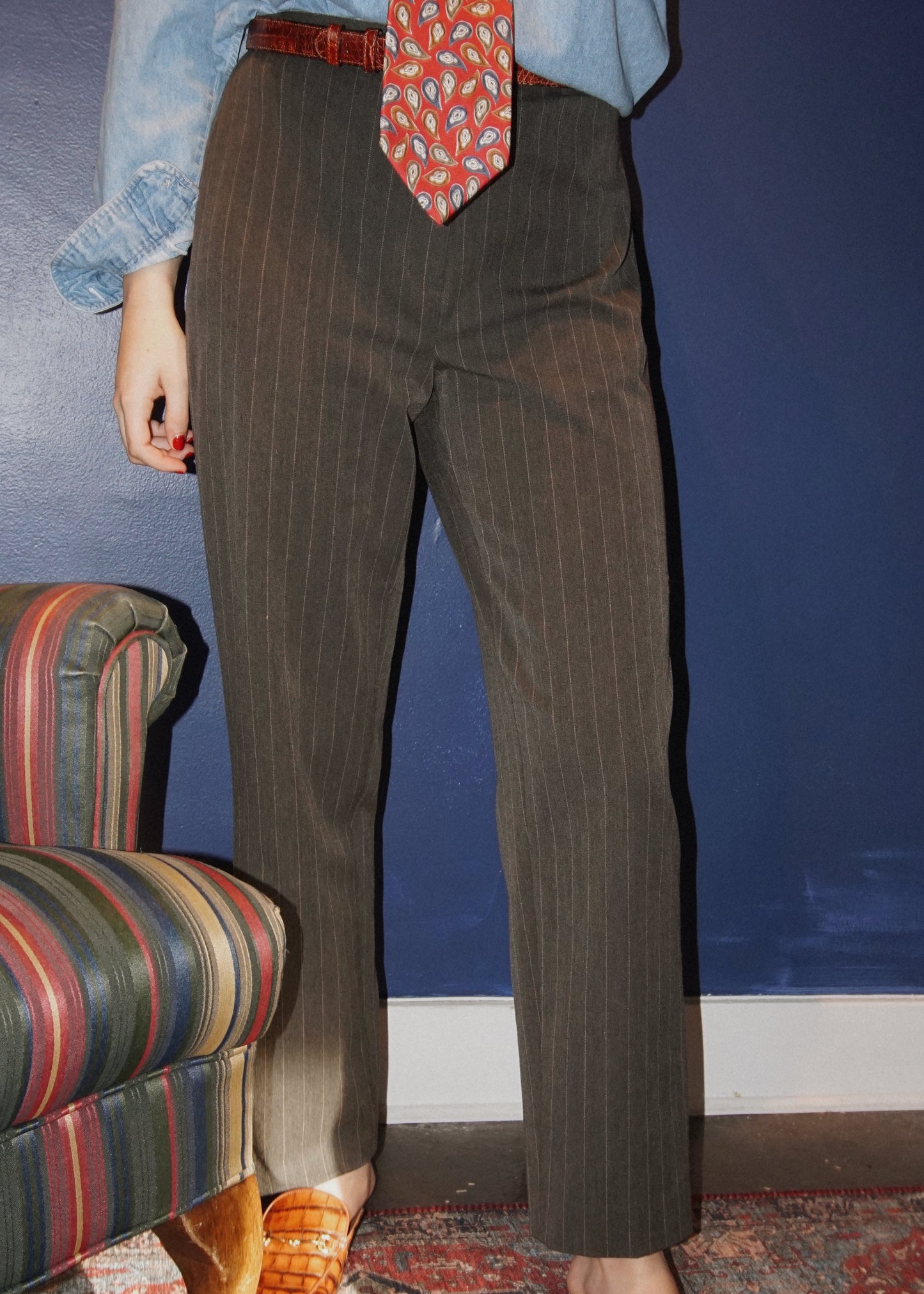 Gray Pinstripe Trousers