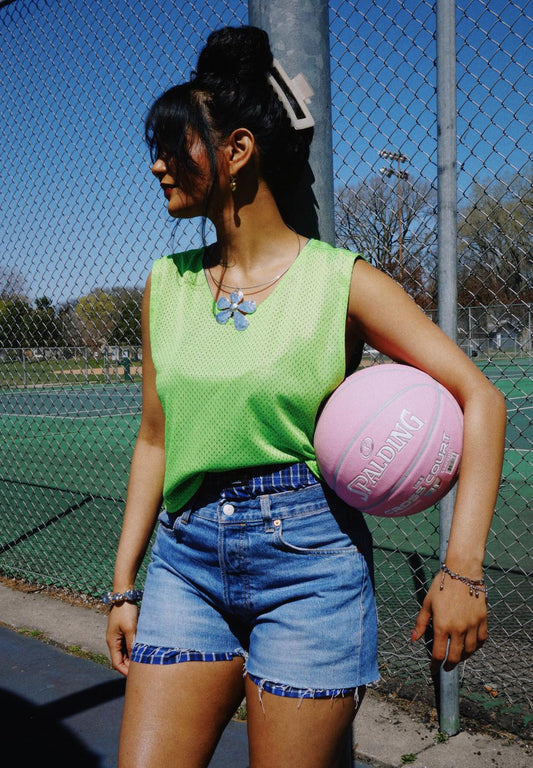 Vintage Cropped Green Jersey